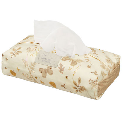 Cam Cam Wet Wipes Cover - Beige w. Leaves/Butterflies