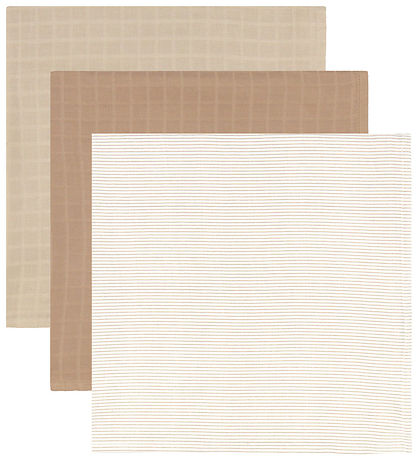 Cam Cam Muslinfiltar - 70x70 cm - 3-pack - Classic+ Ränder Camel