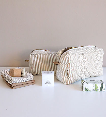Cam Cam Toiletry Bag - Large - Classic+ Stripes Camel/Camel