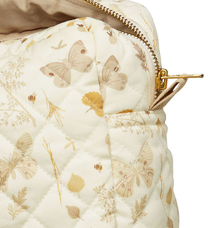 Cam Cam Toiletry Bag - Large - Beige w. Leaves/Butterflies