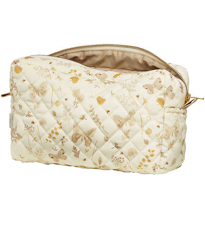 Cam Cam Toiletry Bag - Large - Beige w. Leaves/Butterflies