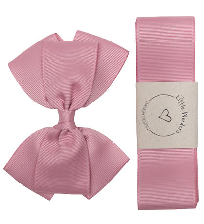 Little Wonders Baptism Ribbon w. Bow - Quartz Rose