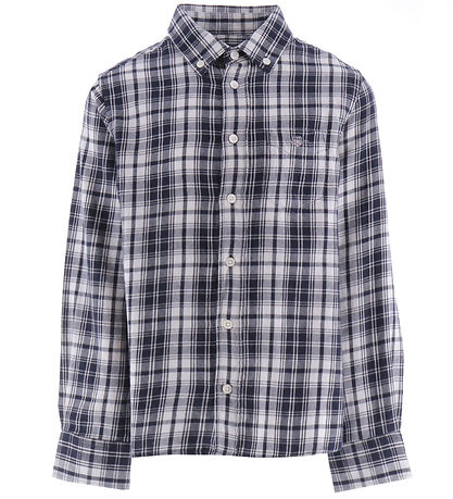 GANT Hemd - Flonnel - Evening Blue m. Karos