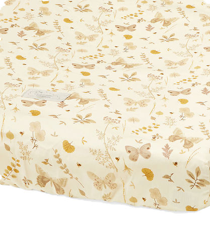 Cam Cam Changing Pad Cover - 50x65 cm - Beige w. Leaves/Butterfl