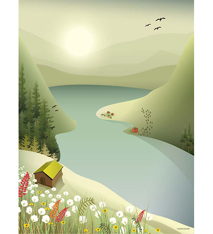 Vissevasse Veggspjald - 50x70 cm - Mountains