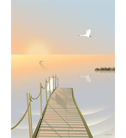 Vissevasse Veggspjald - 30x40 cm - Bathing Bridge