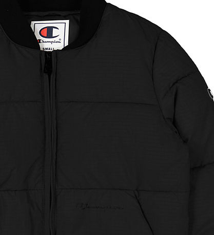 Champion padded black puffer jacket sales
