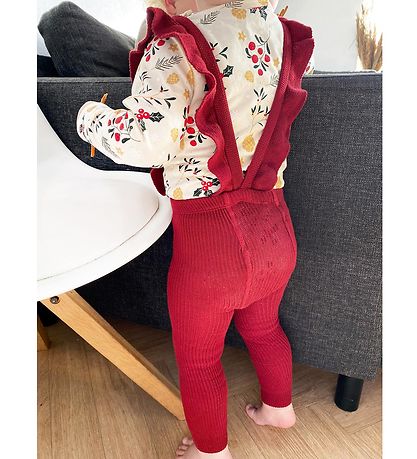 Condor Leggings M. axlaböndum - Prjónað - Rib - Borgona