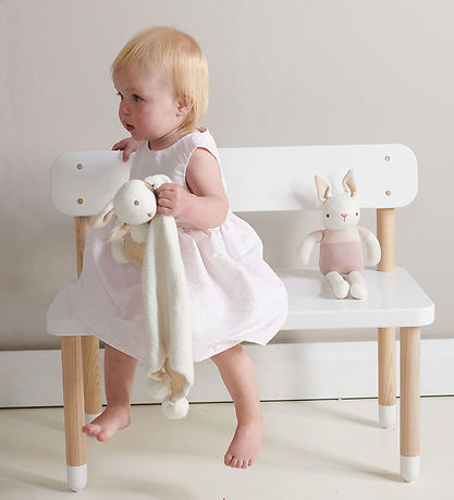 ThreadBear Gift Set - White Rabbit rattle and Comfort Blanket