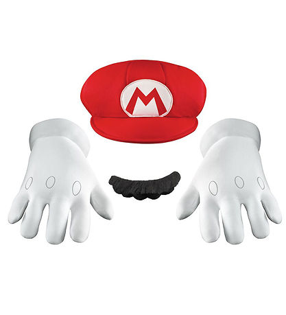 Disguise Costume - Mario Hat w. Mustache & Gloves