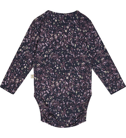 Hummel Bodysuit l/s - hmlFloa - Ombre Blue/Purple w. Flowers
