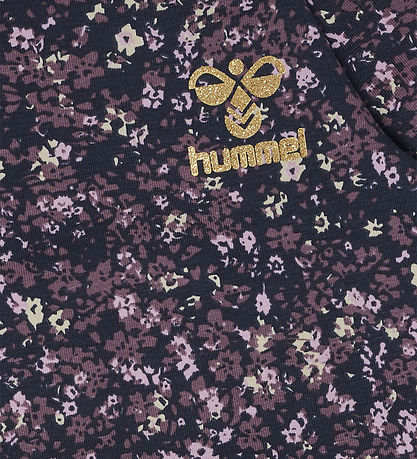 Hummel Bodysuit l/s - hmlFloa - Ombre Blue/Purple w. Flowers