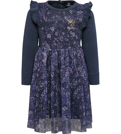 Hummel Tulle Dress - hmlOann - Ombre Blue/Purple w. Flowers