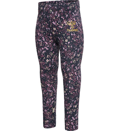 Hummel Leggings - hmlFloa - Ombra Blue/Purple w. Flowers