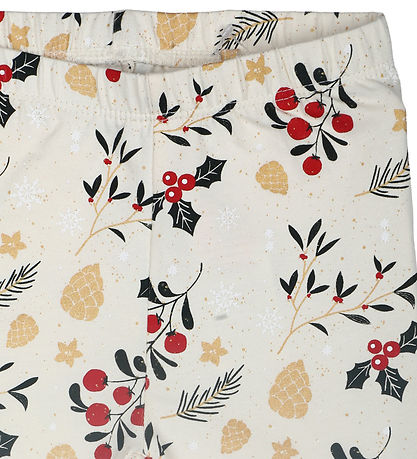 The New Siblings Leggings - TnsHoliday - Ecru w. Print
