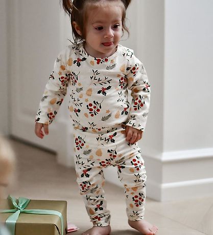 The New Siblings Leggings - TnsHoliday - Ecru w. Print