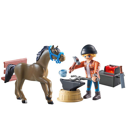 Playmobil Horses Of Waterfall - Horseshoe Ben and Achilles - 713