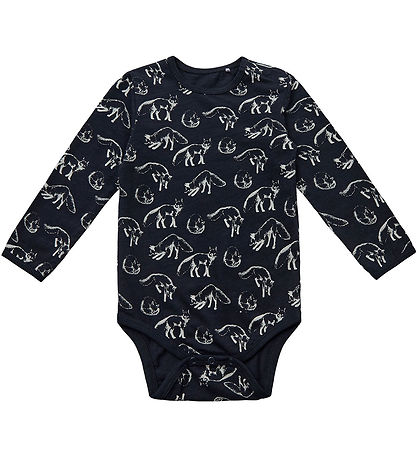 Petit Town Sofie Schnoor Bodysuit l/s - Dark Blue w. Wolves