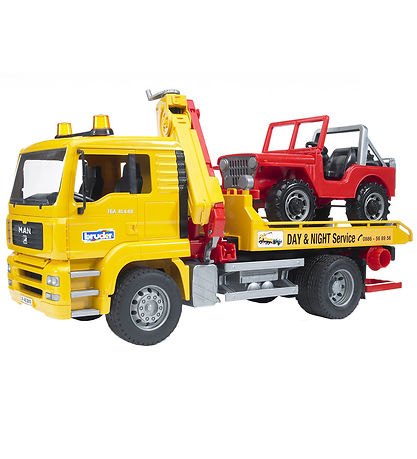 Bruder Lastebil - MAN TGA veihjelpstruck m. Offroader - 02750