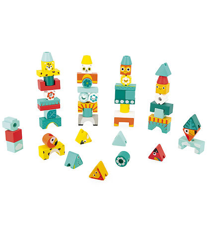 Janod Stacking Blocks - Wood - Tropical Totem