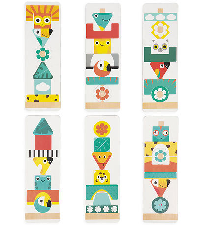 Janod Stacking Blocks - Wood - Tropical Totem