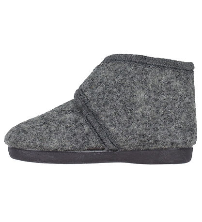 En Fant Inniskór - Ull - Dark Grey Melange