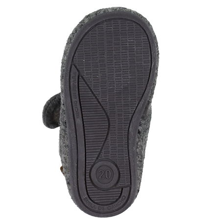 En Fant Inniskór - Ull - Dark Grey Melange