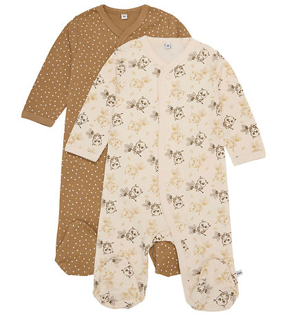 Pippi Baby Strampler - Schlafanzug - 2er-Pack - Whitecap Grey