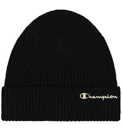Champion Beanie - Wool/Polyester - Black