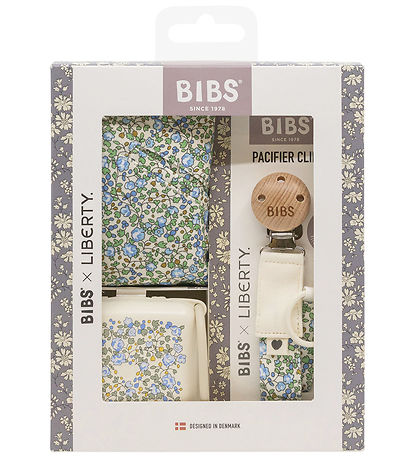 BIBS X Liberty Gift Set - Teething Bib/Soother box/Pacifier Clip