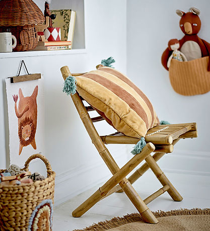 Bloomingville Mini Pute - 40x40 cm - Hei - Brun m. Striper