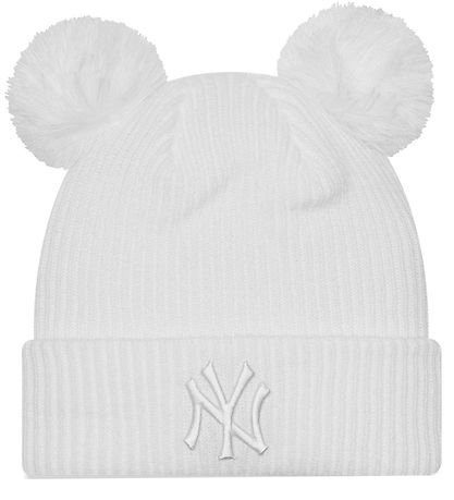 New Era Mütze m. Bommel - Strick - Rib - New York Yankees - Weiß