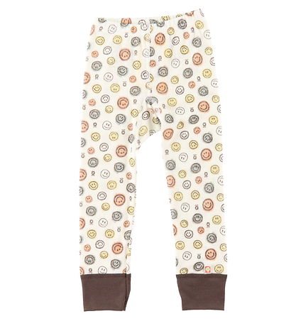 Katvig Leggings - Wool - White w. Smiley