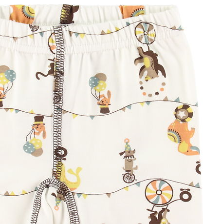 Katvig Leggings - Bamboe - Wit m. Circusafdruk