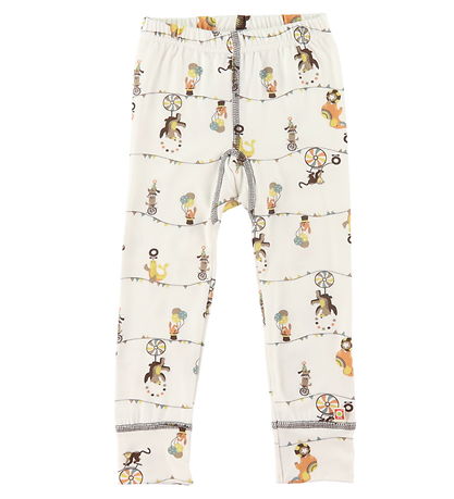 Katvig Leggings - Bamboe - Wit m. Circusafdruk