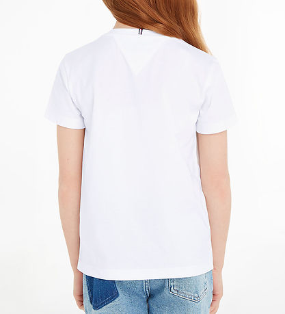 Tommy Hilfiger Stuttermabolur - Tommy Bagels - White