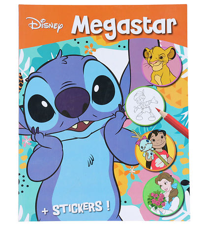 Megastar Colouring Book w. Stickers - 128 Pages - Disney