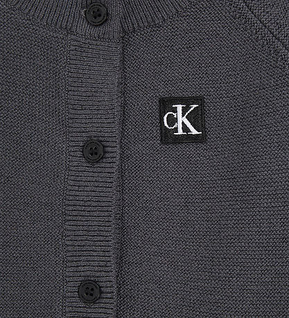 Calvin Klein Cardigan - Stickad - Mrkgr