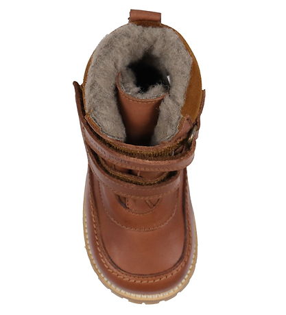 Pom Pom Vinterkängor m. Foder - Velcro Boot Tex - Dark Camel