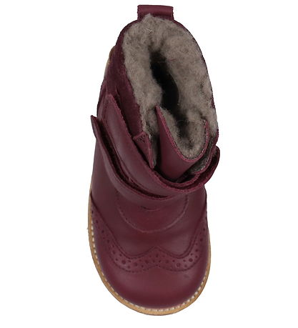 Pom Pom Winter Boots - Tex - Dark Grape w. Pointelle