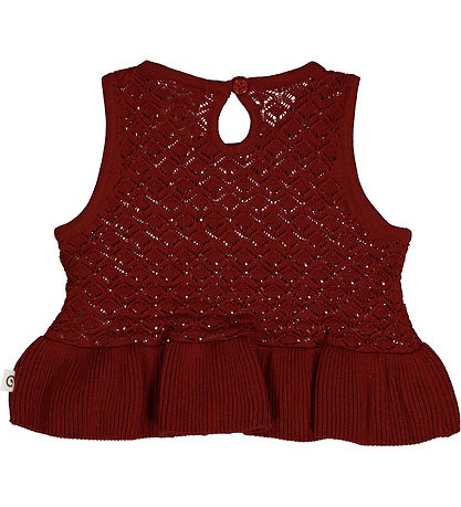 Müsli Waistcoat - Knit Scallop - Russet w. Pointelle