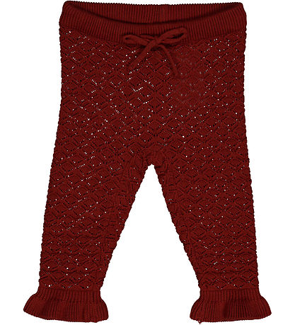 Müsli Trousers - Knit Scallop - Russet w. Pointelle