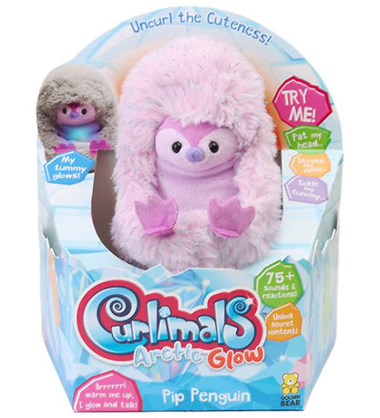 Curlimals Soft Toy w. Sound and Movement - 14 cm - Glow Penguin