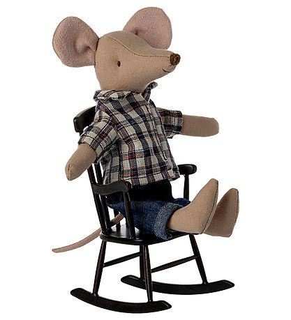 Maileg Miniature Rocking Chair - Mouse - Metal - Antracit