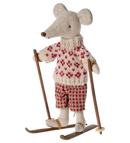 Maileg Miniatyyri Ski ja sauvat - Mom & Dad Mouse - Puu