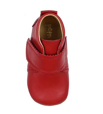 Pom Pom Soft Sole Leather Shoes - Red