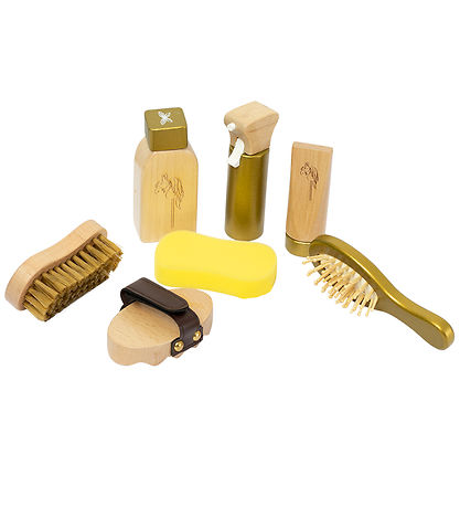 by ASTRUP Grooming set for horses - Wood - 7 Parts