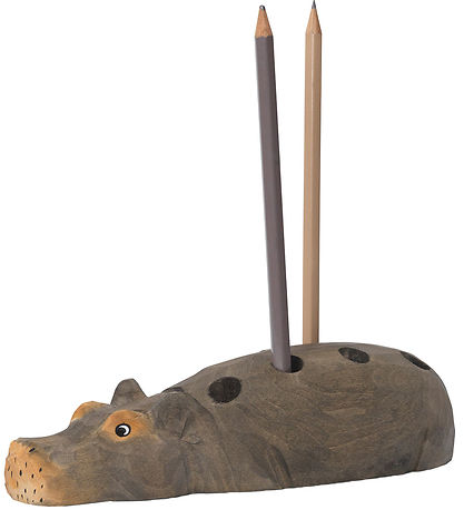 ferm Living Bleistifthalter - Nilpferd - 19x7x4,5 cm - handgesch