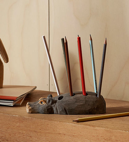 ferm Living Pencil holder - Hippo - Hand cut Wood