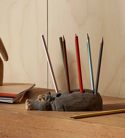 ferm Living Bleistifthalter - Nilpferd - 19x7x4,5 cm - handgesch